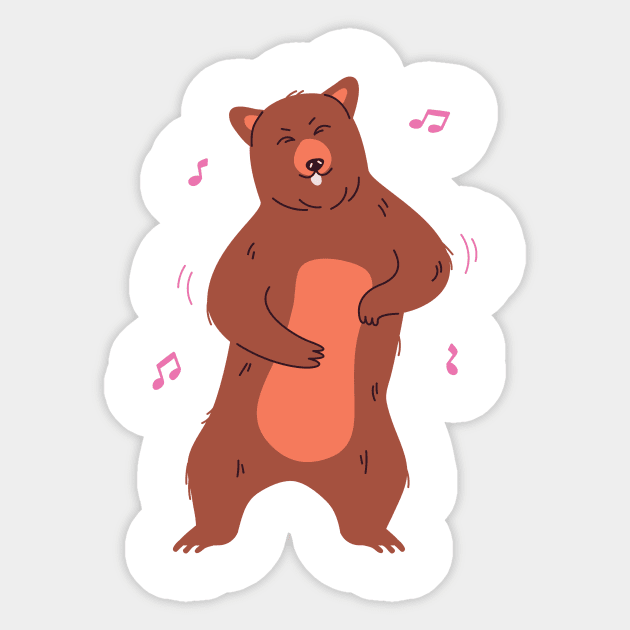 Funny Dancing Bear Sticker by FunnyMoonCosmic